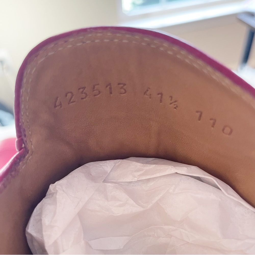 Gucci Princetown Hibiscus Red Leather Horsebit Mule
Slipper 41.5 New with box - Picture 7 of 8